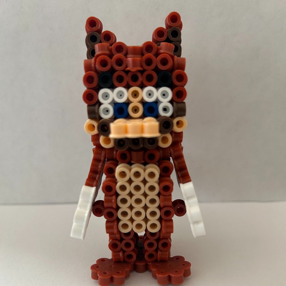 3D Perler Bead Figurine of Mario in the Tanooki Suit